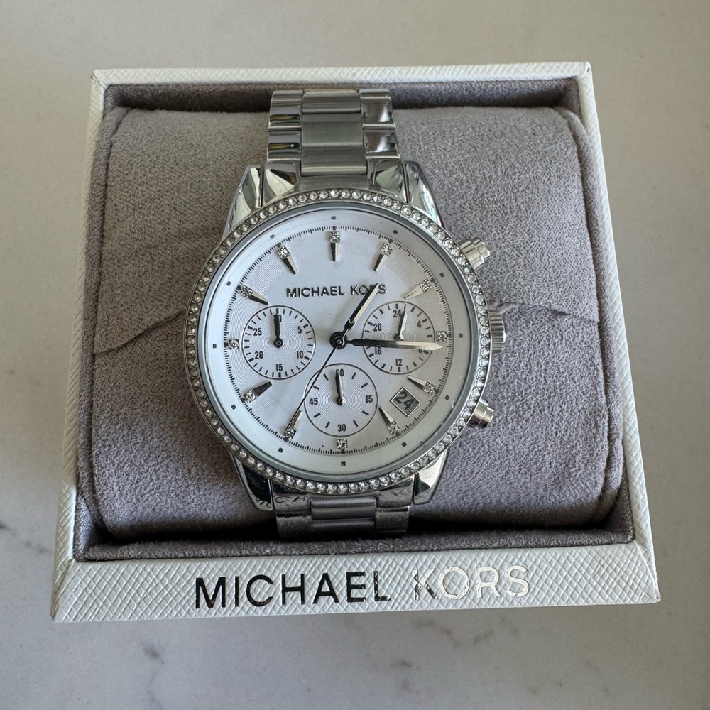Michael Kors Silver-Tone Chronograph Watch
